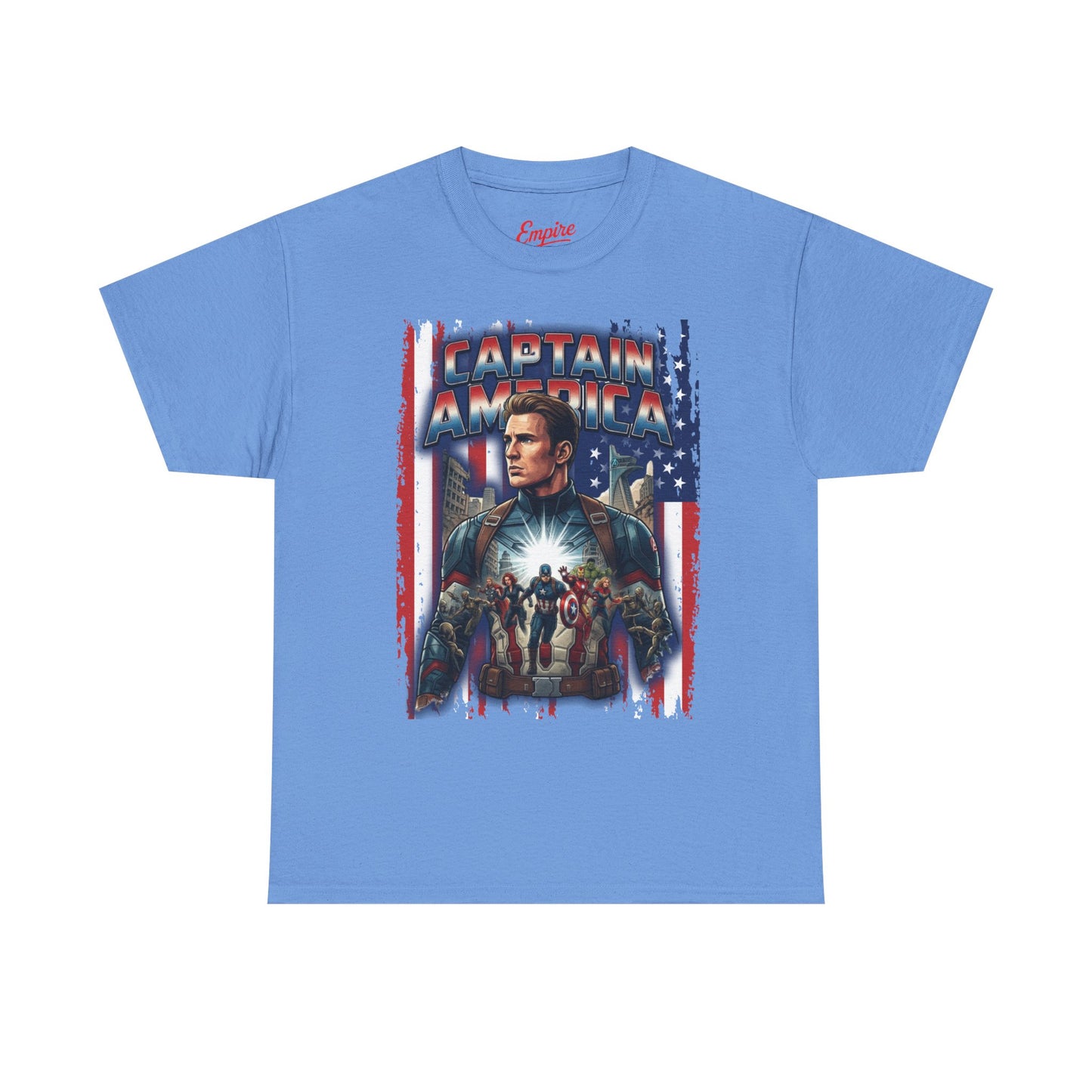 Captain America Graphic Tee - Patriotic Superhero Movie Poster T-Shirt
