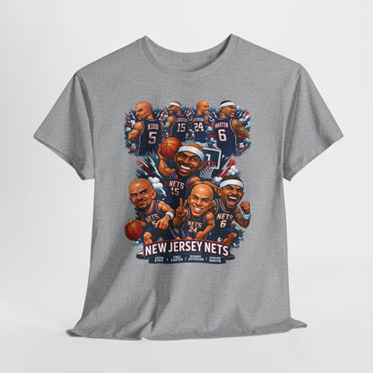New Jersey Nets Vintage Team Collage T-Shirt — Classic NBA Legends Fan Tee