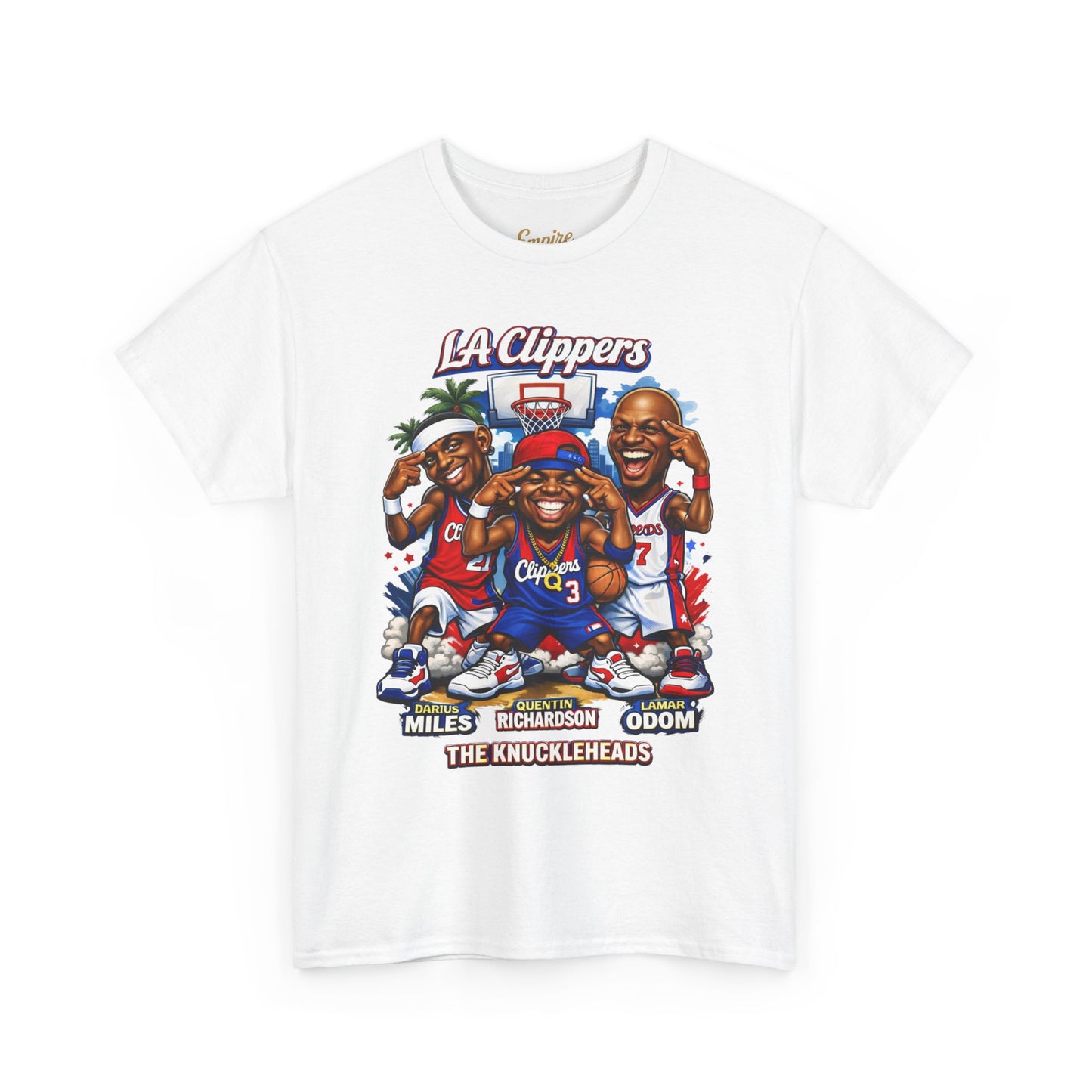 LA Clippers Cartoon Roster Tee — "The Knuckleheads" Team Graphic T-Shirt