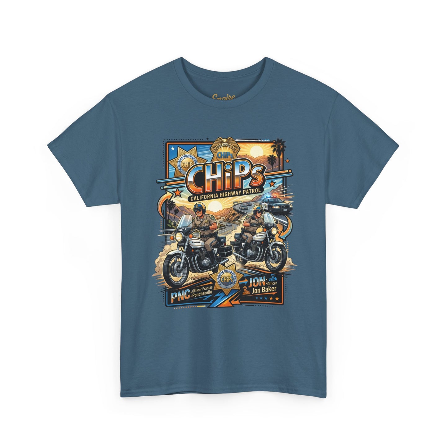 CHiPs Retro Motorcycle Tee — Vintage Police Biker Graphic T-Shirt