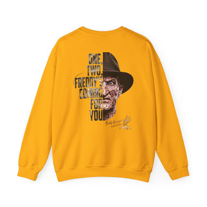 Freddy Krueger Crewneck Sweatshirt – "One, Two... Freddy's Coming For You" Horror Pullover