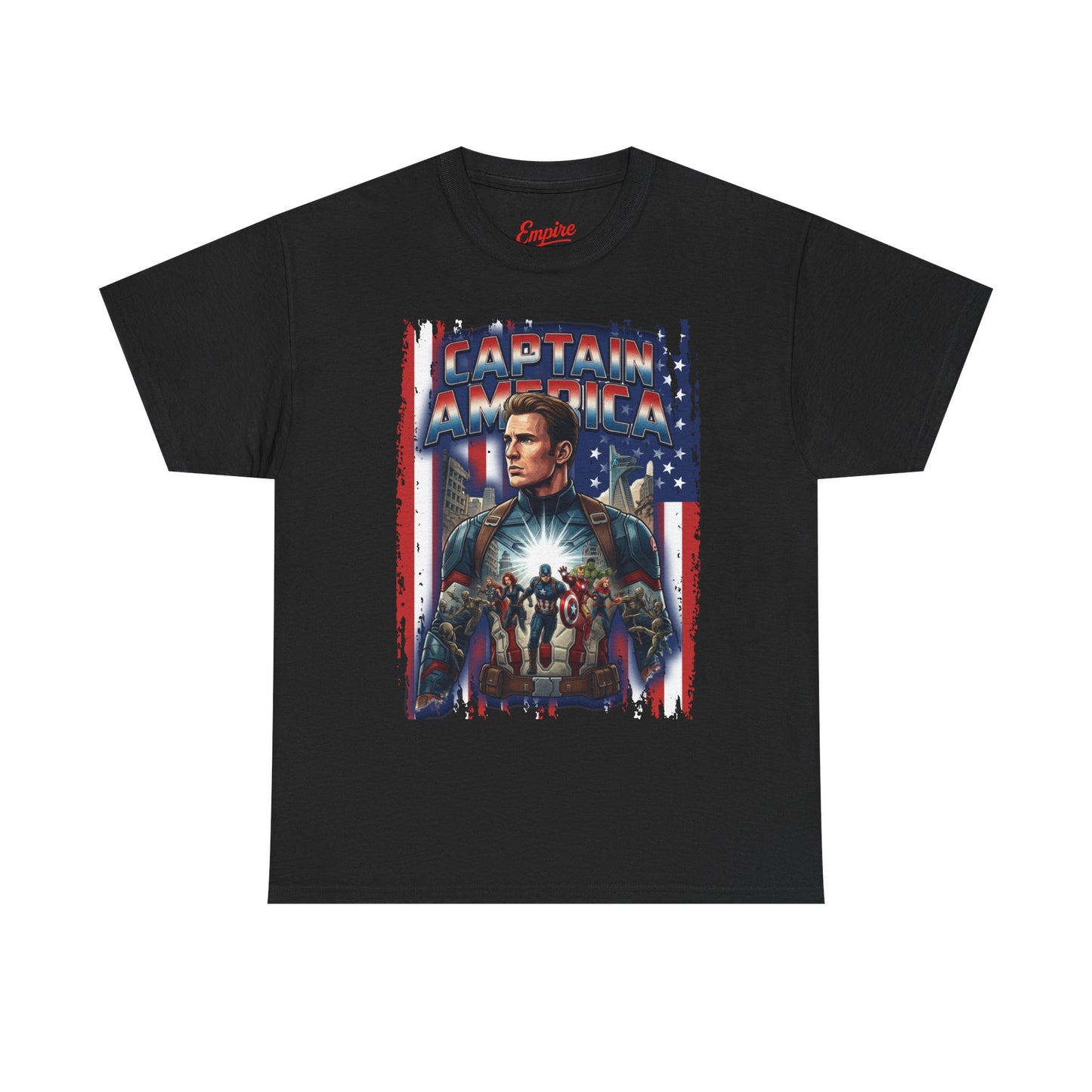 Captain America Graphic Tee - Patriotic Superhero Movie Poster T-Shirt
