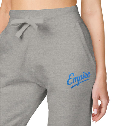 Empire Signature Embroidered Sweatpants — Minimal Fleece with Carolina Blue 'Empire' Logo