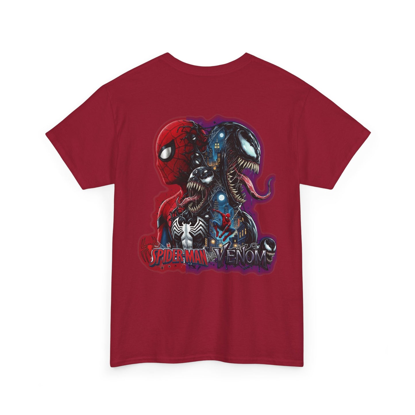 Spider-Man vs Venom Graphic Tee — Superhero Back Print