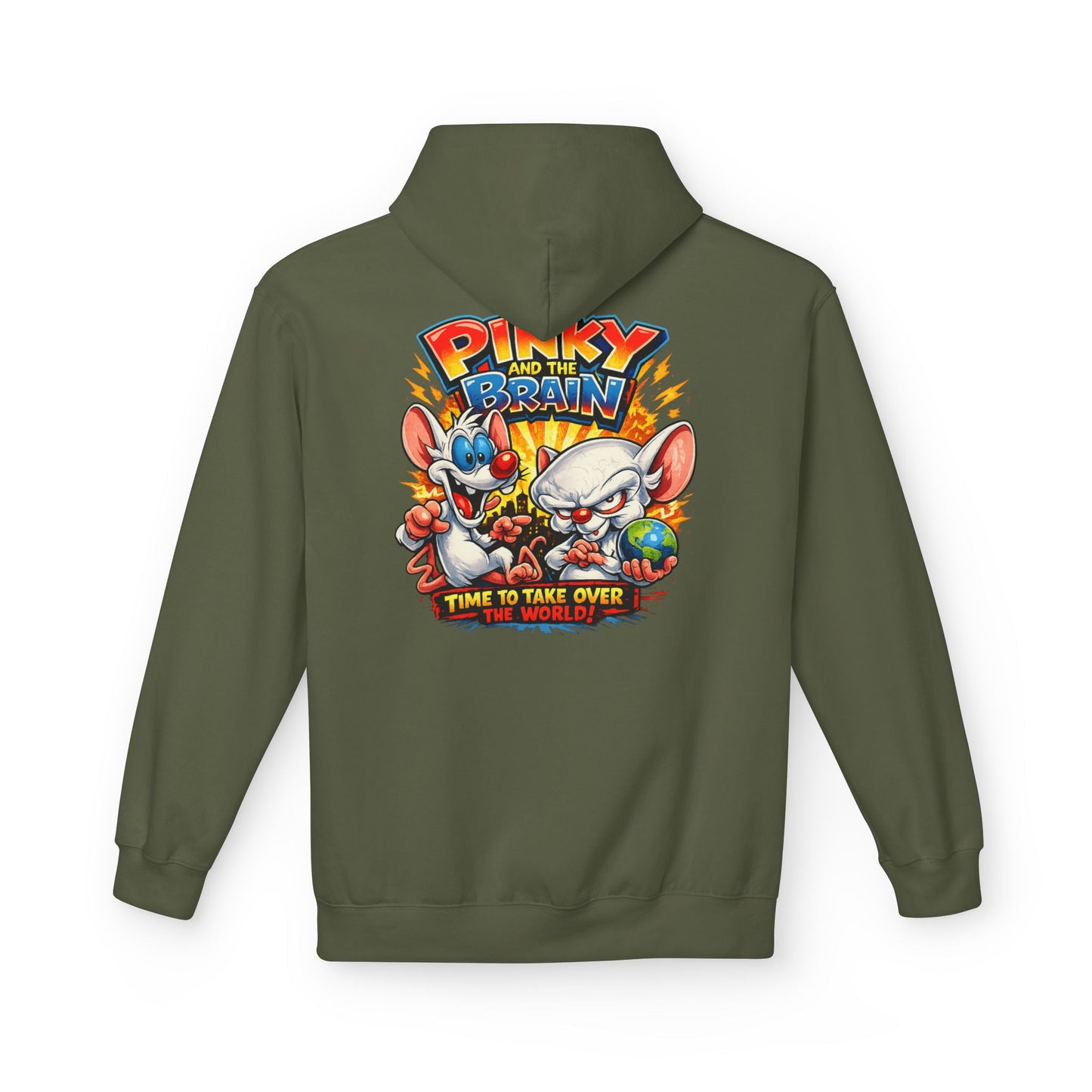 Pinky and the Brain "Time to Take Over the World" Midweight Softstyle Fleece Hoodie
