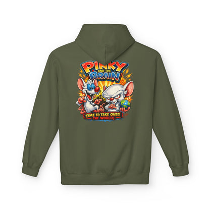 Pinky and the Brain "Time to Take Over the World" Midweight Softstyle Fleece Hoodie