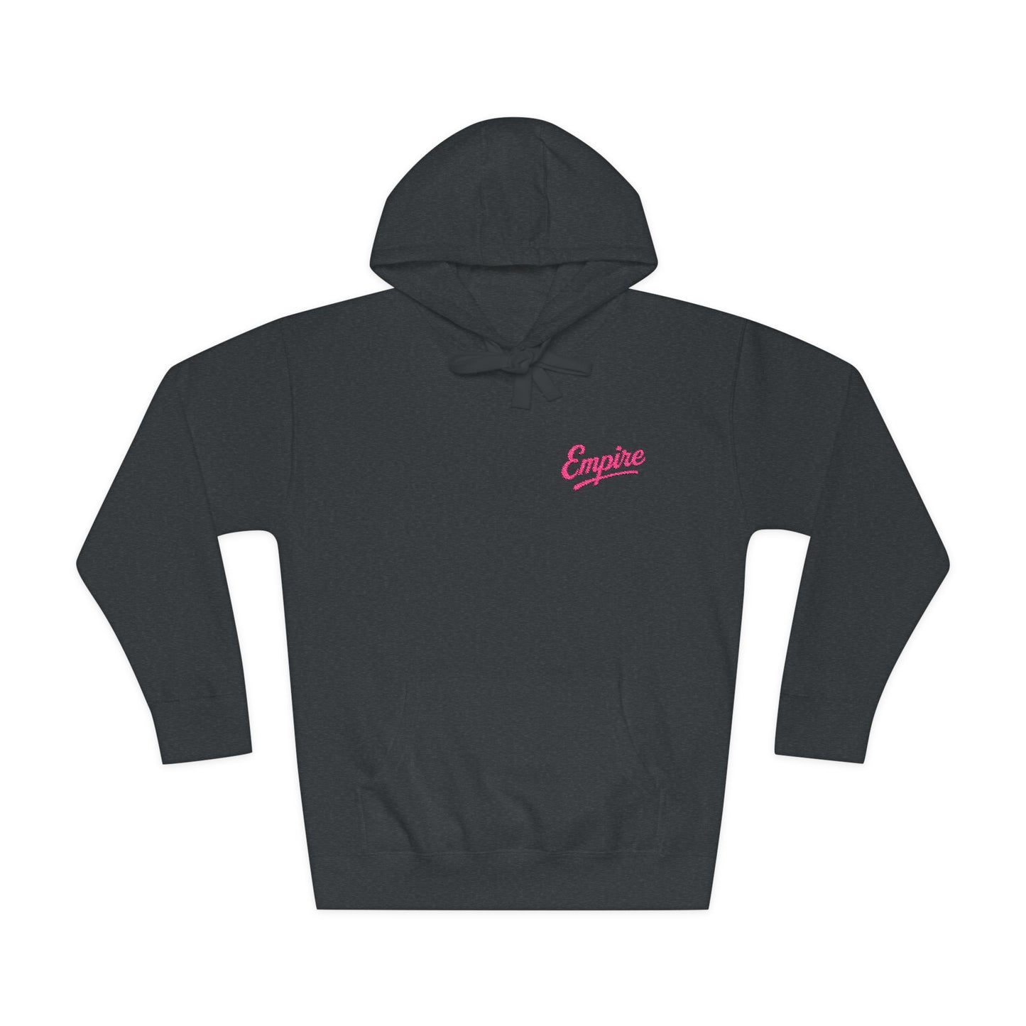 Empire Signature Embroidered Hoodie — Minimal Fleece with Pink 'Empire' Logo