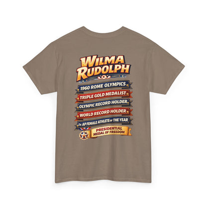 Wilma Rudolph “The Fastest Woman in the World” Graphic Tee – 1960 Rome Triple Gold Olympic Tribute Shirt