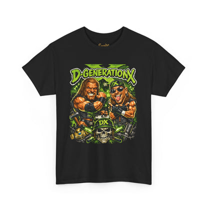 D-Generation X Retro Wrestling Tee — DX Skull & Heroes Graphic T-Shirt