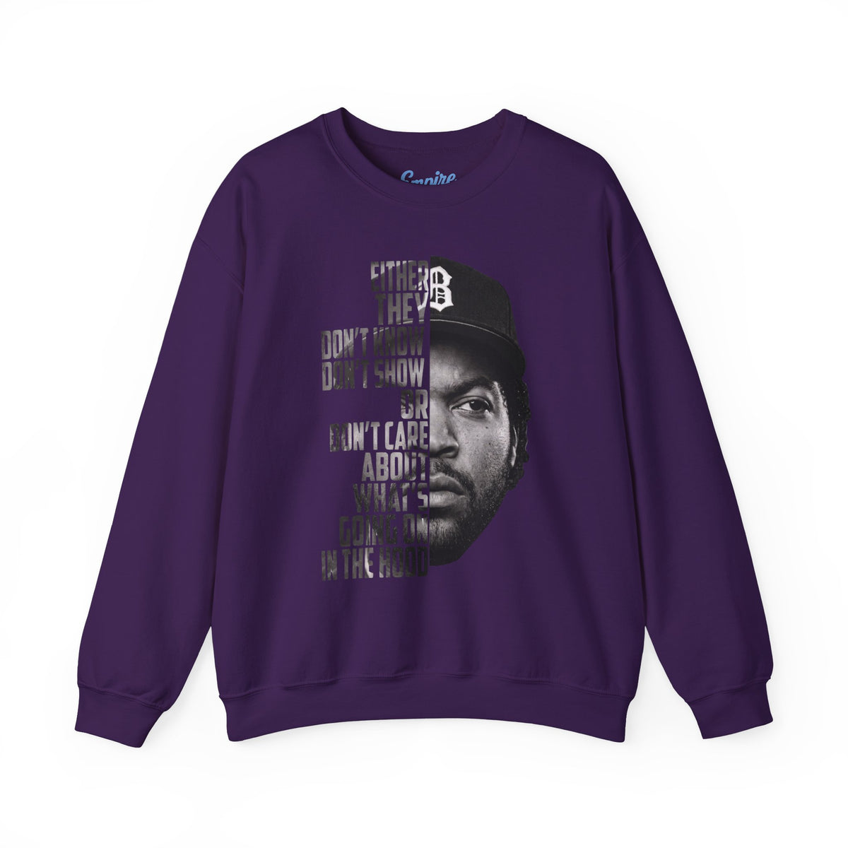 Boyz N the Hood Doughboy Sweatshirt — Half-Face Portrait with 'They Don't Know' Quote