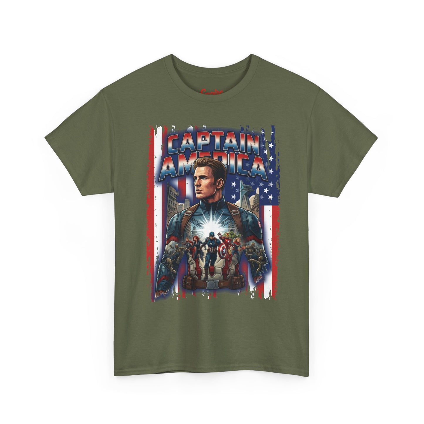 Captain America Graphic Tee - Patriotic Superhero Movie Poster T-Shirt