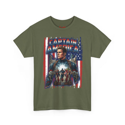 Captain America Graphic Tee - Patriotic Superhero Movie Poster T-Shirt