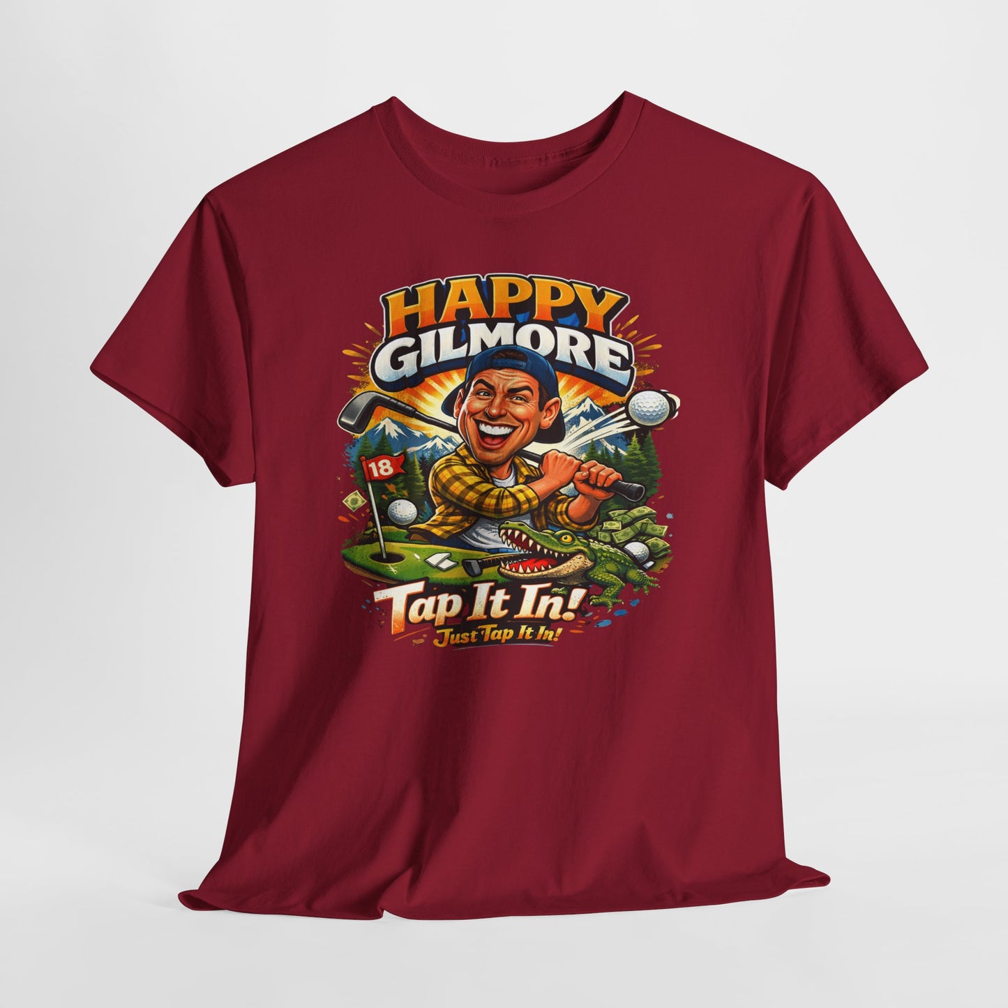 Happy Gilmore Golf T-Shirt — Vintage Funny Movie Golf Tee (‘Tap It In’ Design)