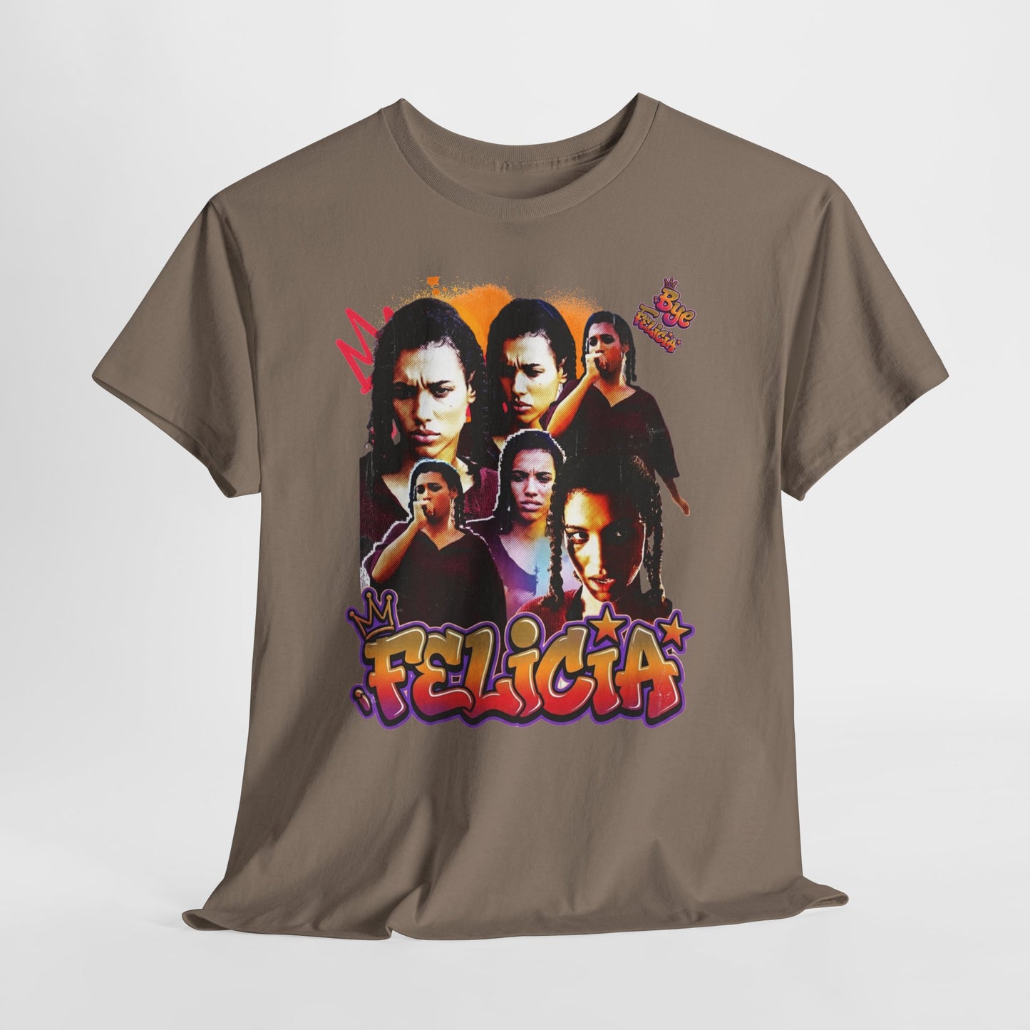 Bye Felicia Graphic Tee — Retro Movie Collage Portrait T-Shirt