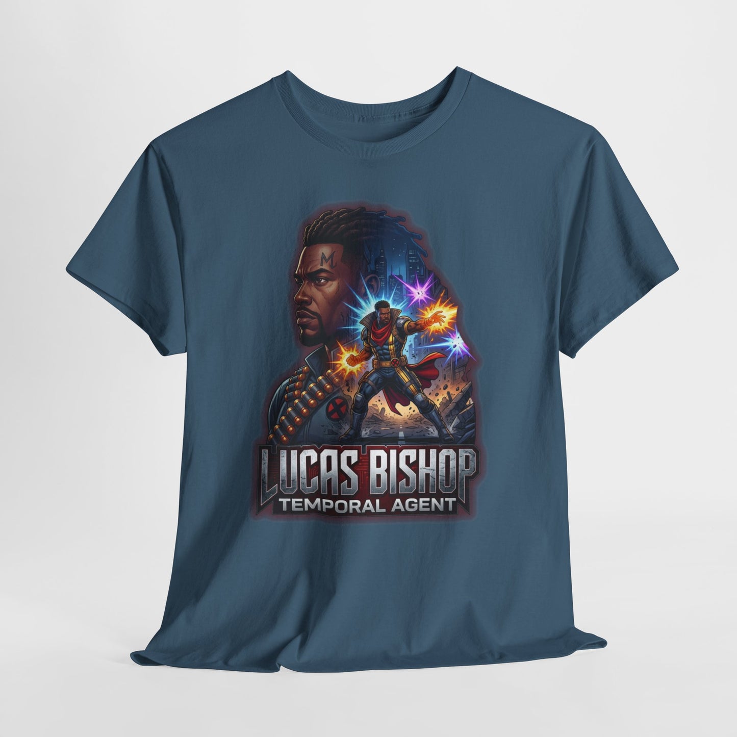 Lucas Bishop Temporal Agent T-Shirt — Retro Sci‑Fi Movie Poster Tee