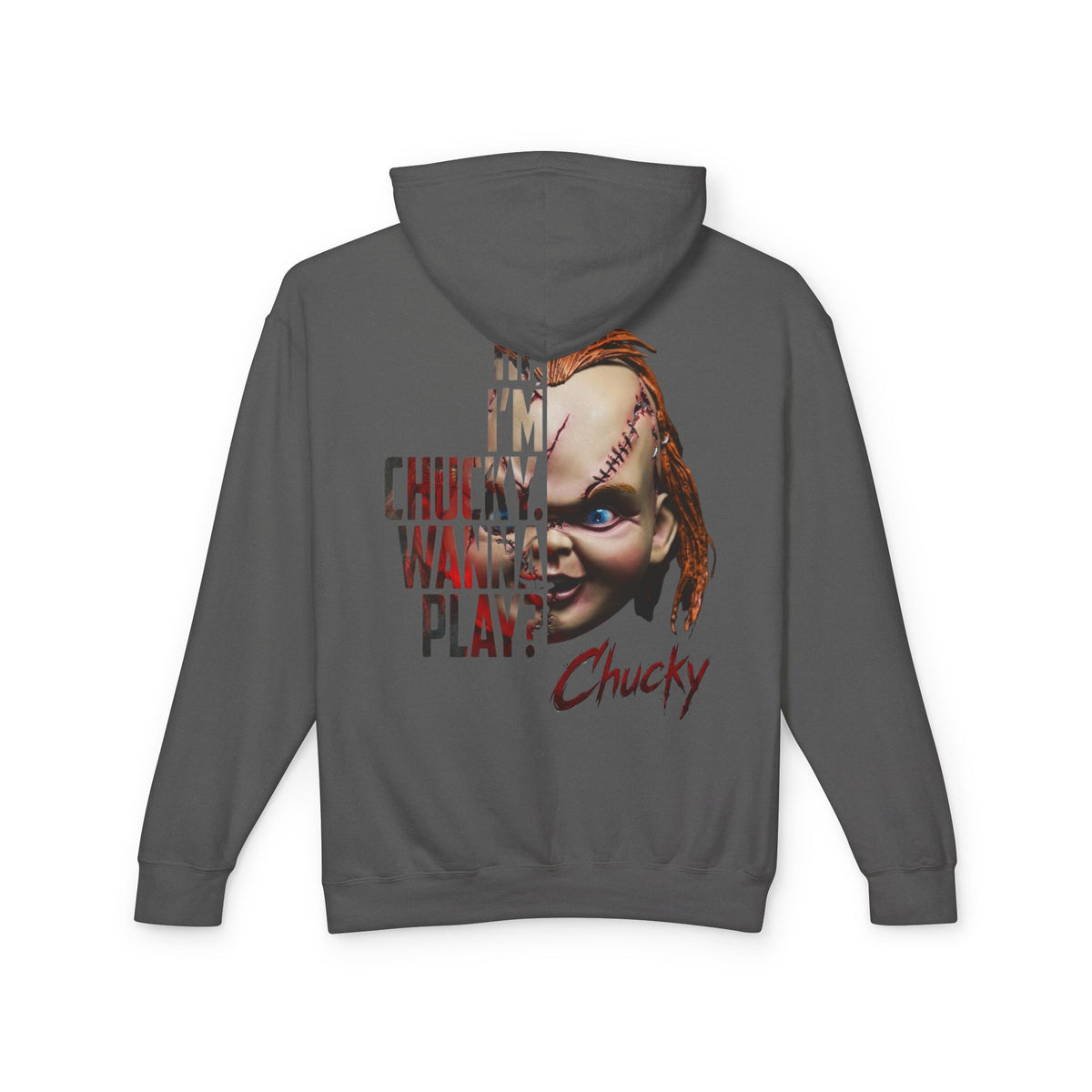 Chucky Hoodie - "Hi, I'm Chucky. Wanna Play?" Horror Movie Pullover