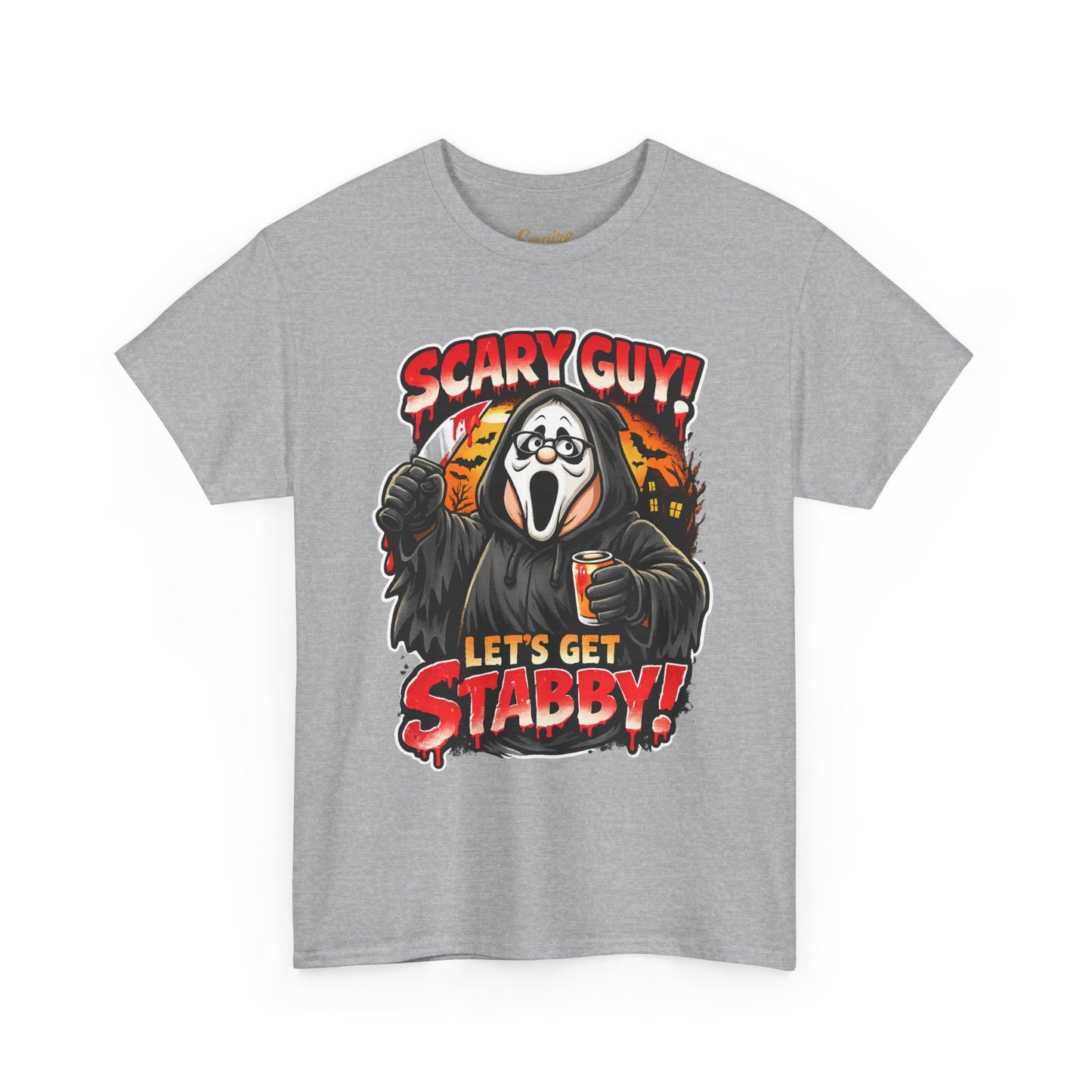 Scary Guy "Let's Get Stabby" Halloween Tee — Scream Mask Horror Movie T-Shirt