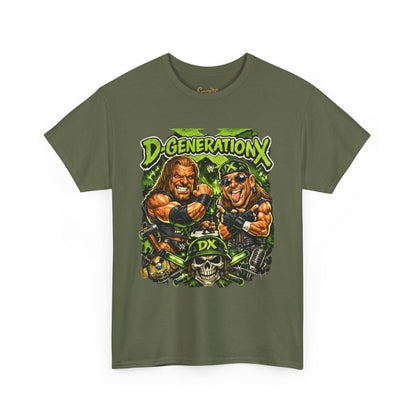 D-Generation X Retro Wrestling Tee — DX Skull & Heroes Graphic T-Shirt