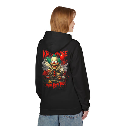 'Krustywise' Creepy Clown Design, "You’ll Float Too" Midweight Softstyle Fleece Hoodie