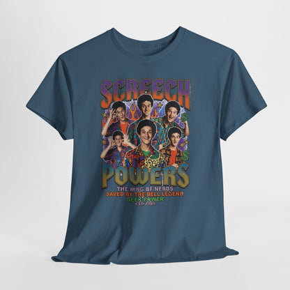 Screech Powers Retro Cast Portrait Tee — Vintage TV Show Graphic T‑Shirt