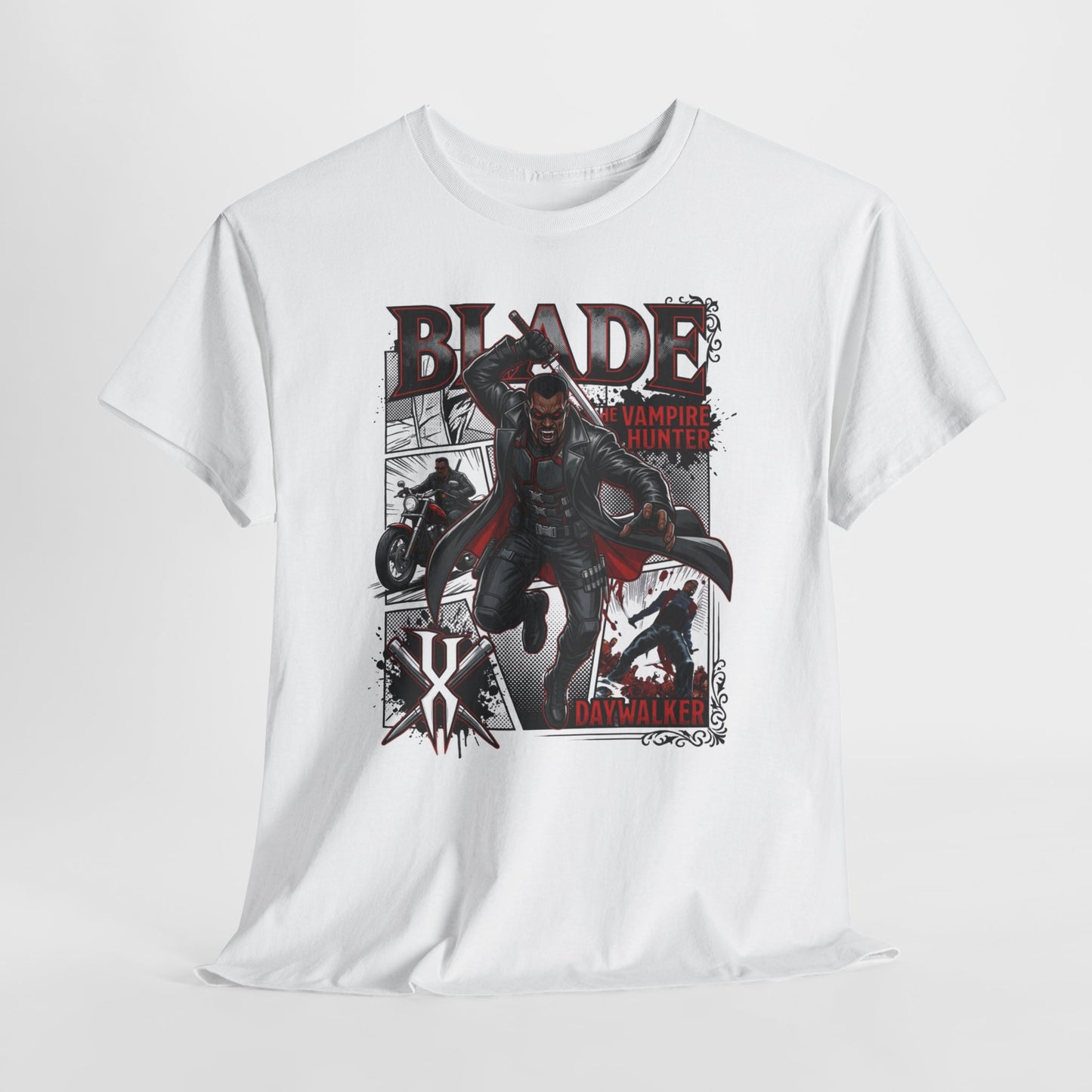 Blade Vampire Hunter Graphic Tee — Retro Comic Movie Poster T-Shirt