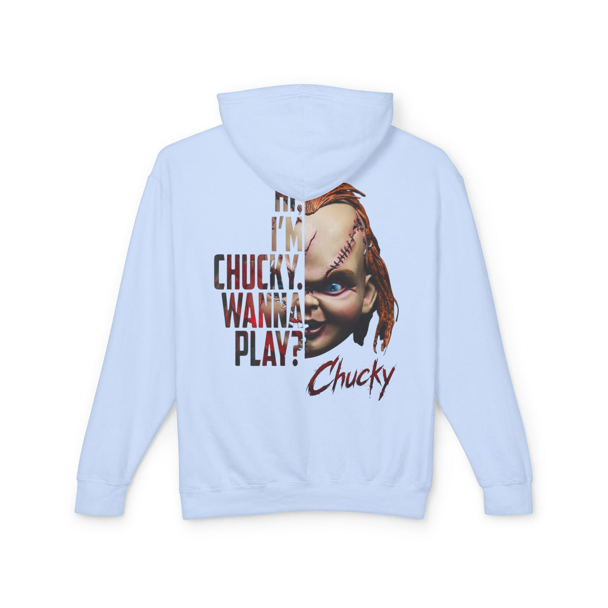 Chucky Hoodie - "Hi, I'm Chucky. Wanna Play?" Horror Movie Pullover