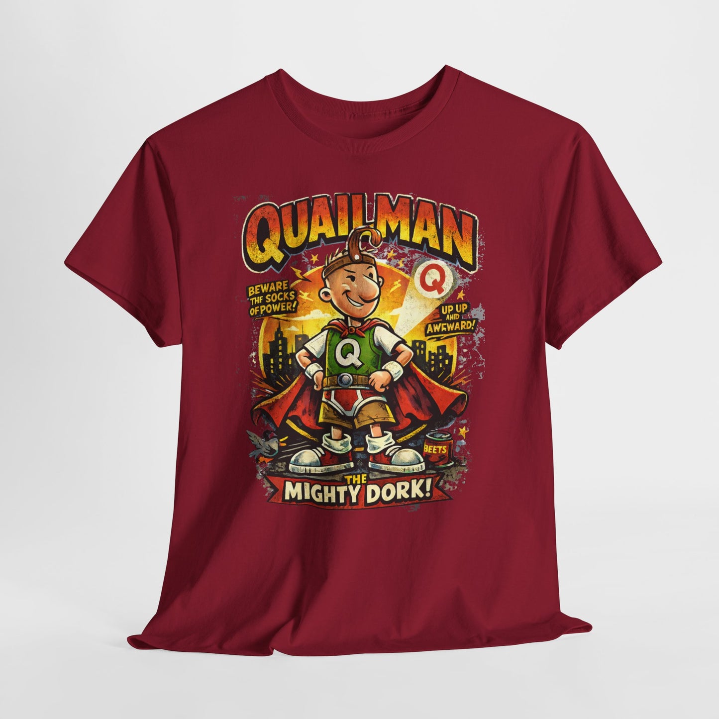 Quailman Mighty Dork T-Shirt — Retro Cartoon Graphic Tee