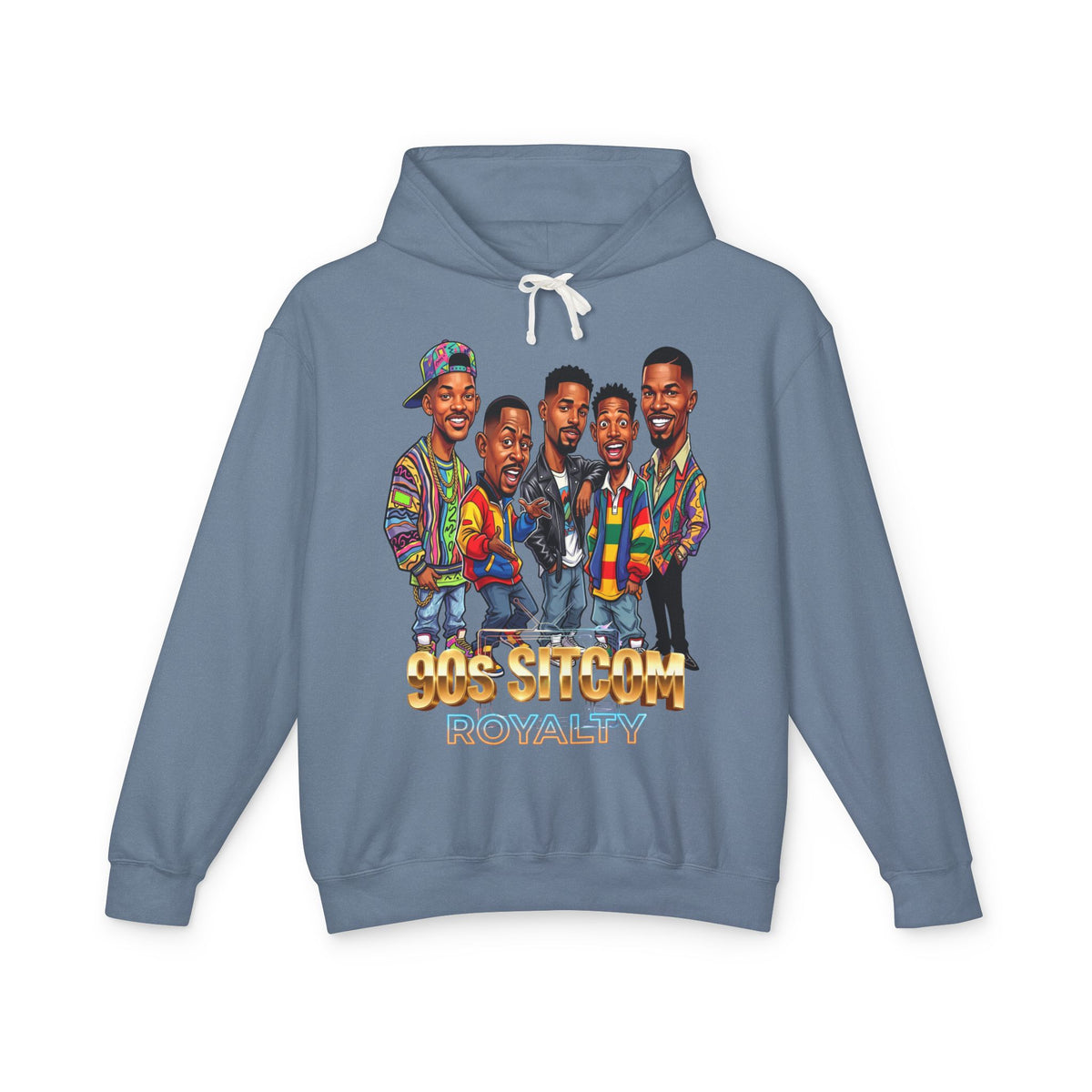 90s Sitcom Tribute Hoodie — Cartoon Cast Graphic Pullover
