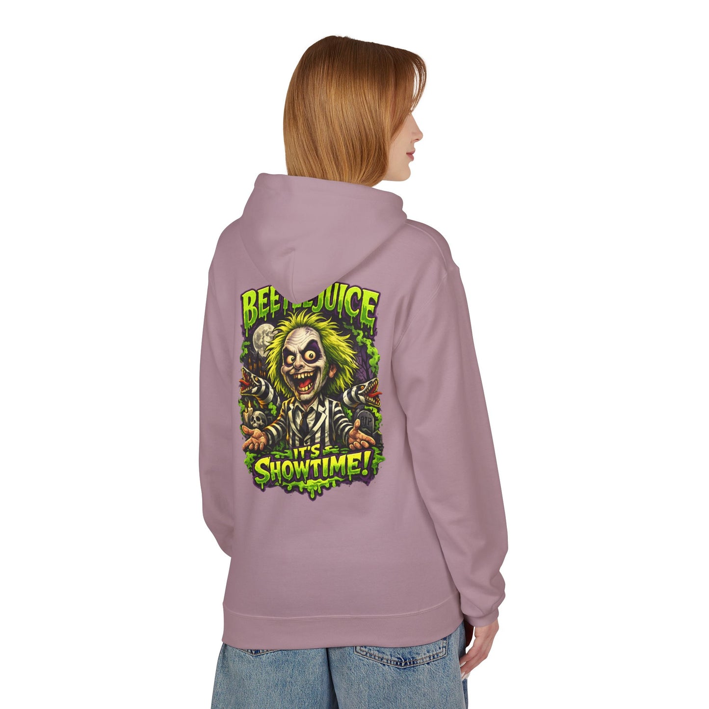 Beetlejuice "It's Showtime" Unisex Midweight Softstyle Fleece Hoodie