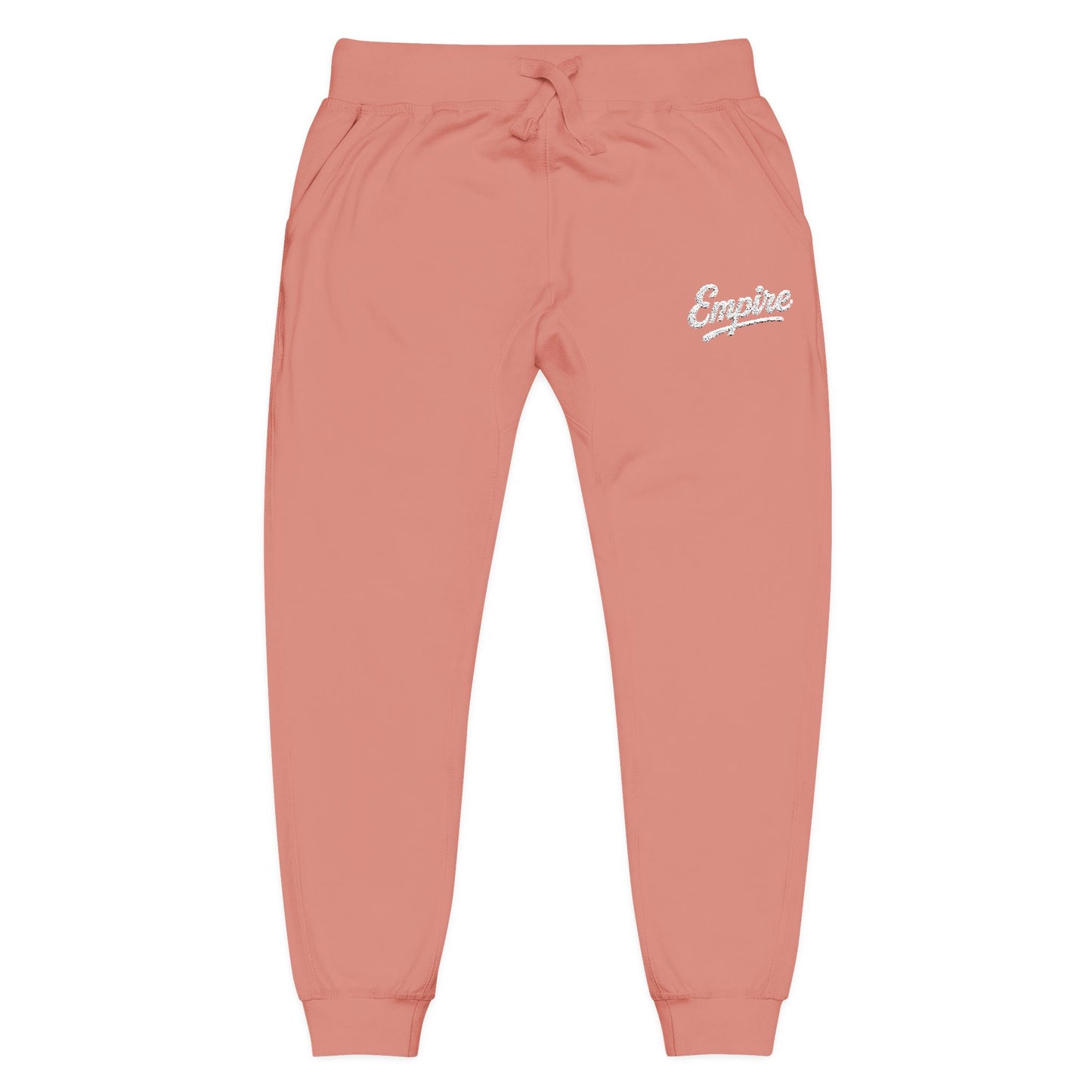 Empire Signature Embroidered Sweatpants — Minimal Fleece with White 'Empire' Logo