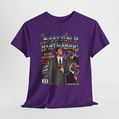 Vintage Braxton P. Hartnabrig Graphic Tee — Retro Collage T-Shirt