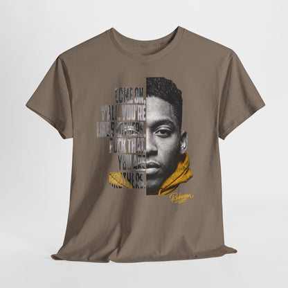 Raheem "Juice" Portrait Quote Tee — "You Are Brothers" Graphic T-Shirt