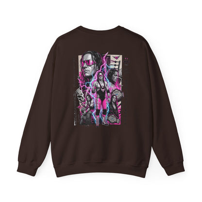 Retro Wrestling Crewneck Sweatshirt – 'The Hitman' Neon Bret Hart Graphic