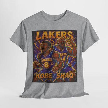 Kobe & Shaq Lakers Tee, Retro Basketball Graphic
