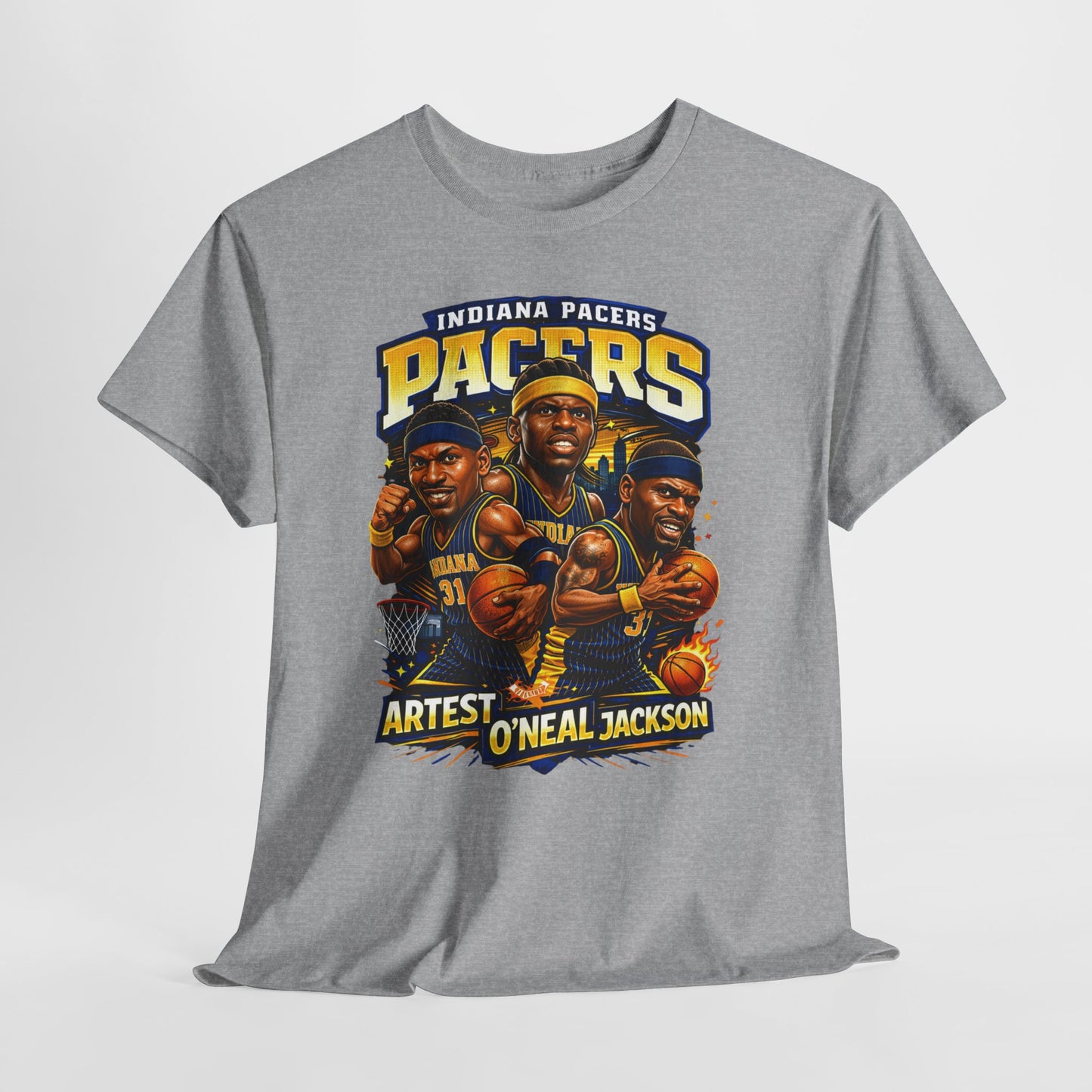 Indiana Pacers Vintage Players Graphic Tee — "Pacers" O'Neal & Jackson Tribute