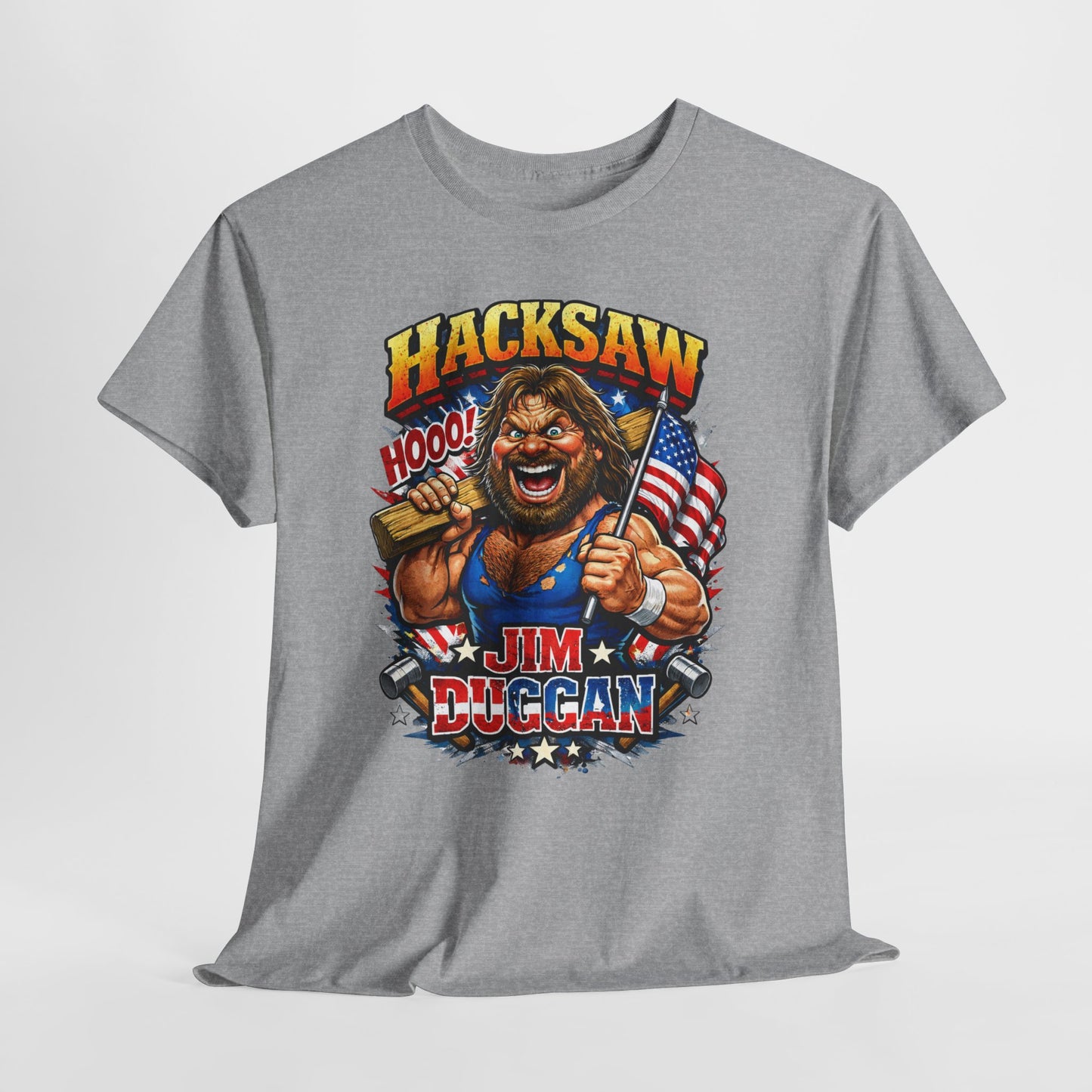 Jim Duggan “Hacksaw” Graphic Tee – Retro Wrestling Fan Shirt
