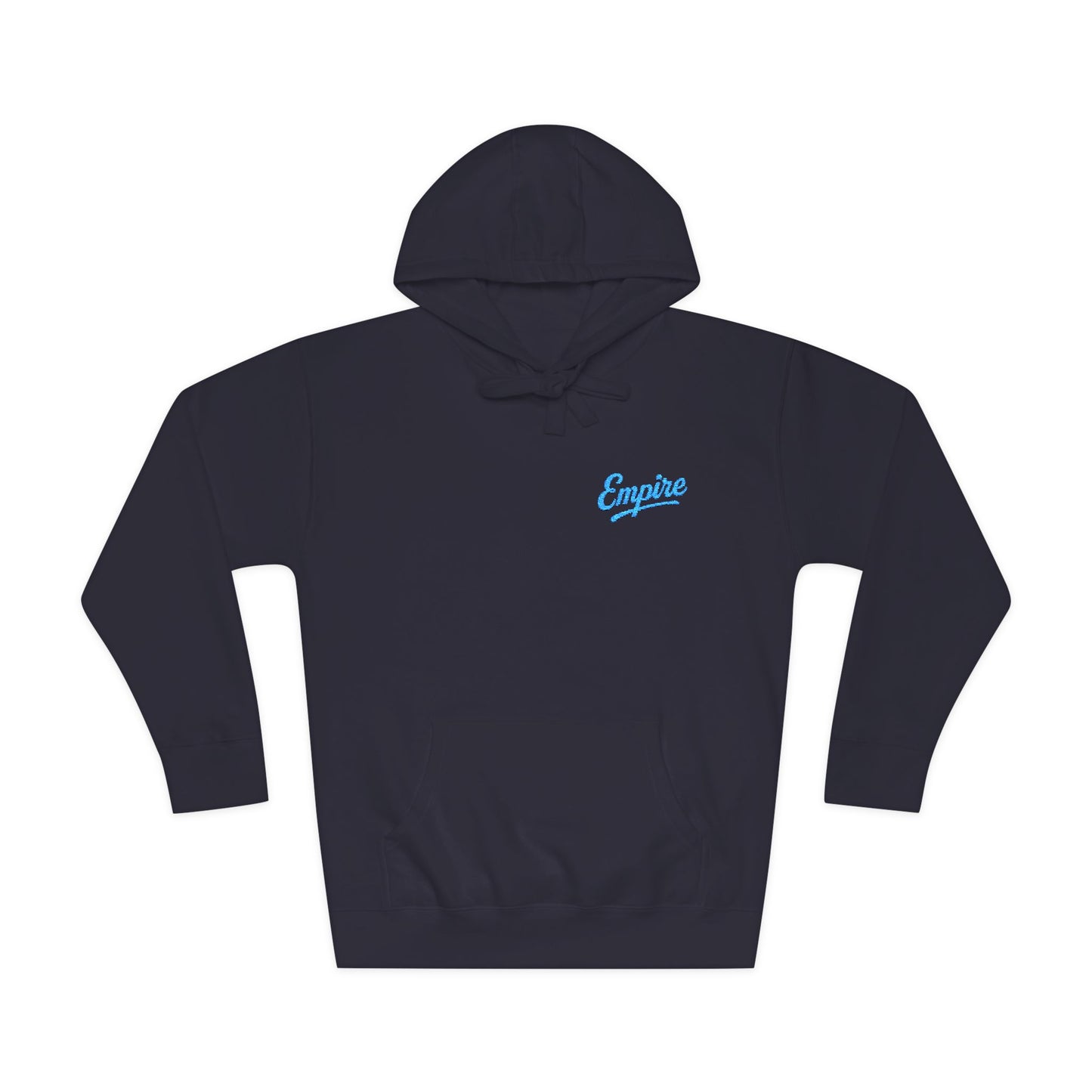 Empire Signature Embroidered Hoodie — Minimal Fleece with Carolina Blue 'Empire' Logo