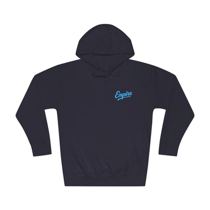 Empire Signature Embroidered Hoodie — Minimal Fleece with Carolina Blue 'Empire' Logo