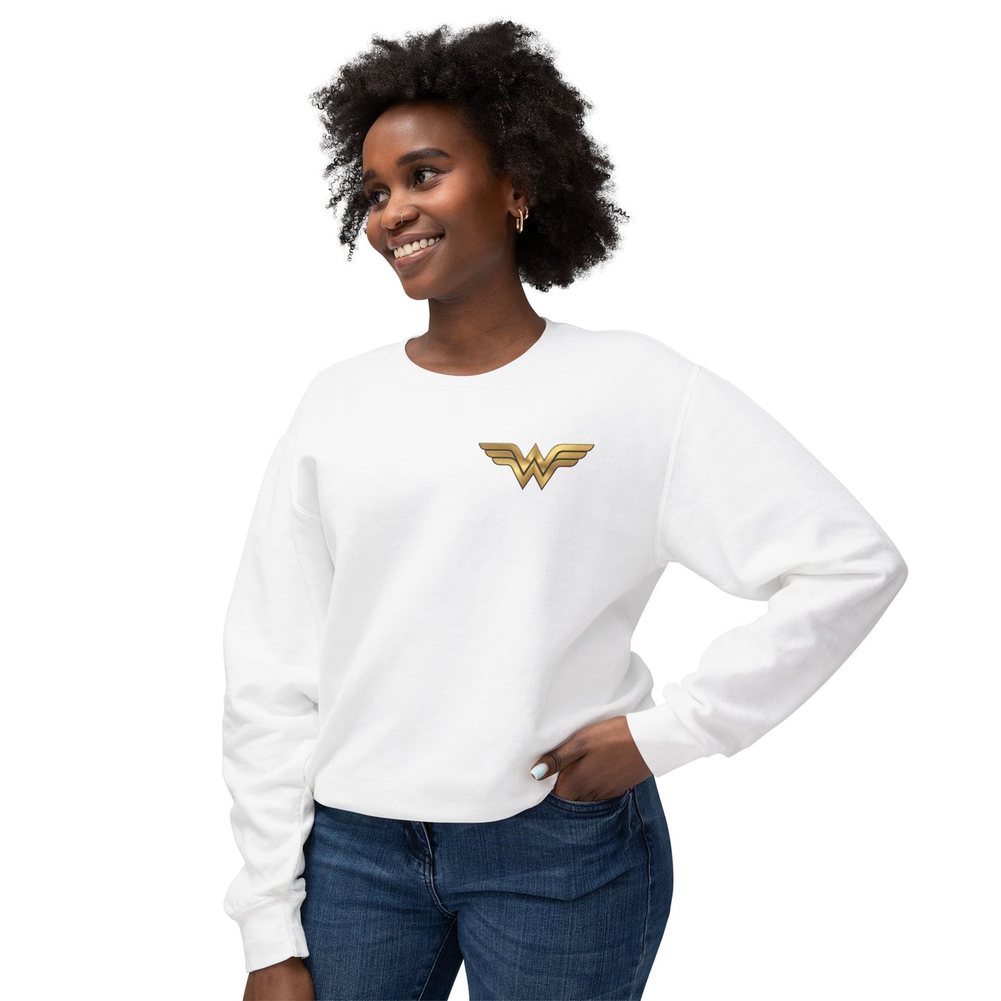 Wonder Woman Crewneck Sweatshirt — Retro Heroine Graphic Pullover