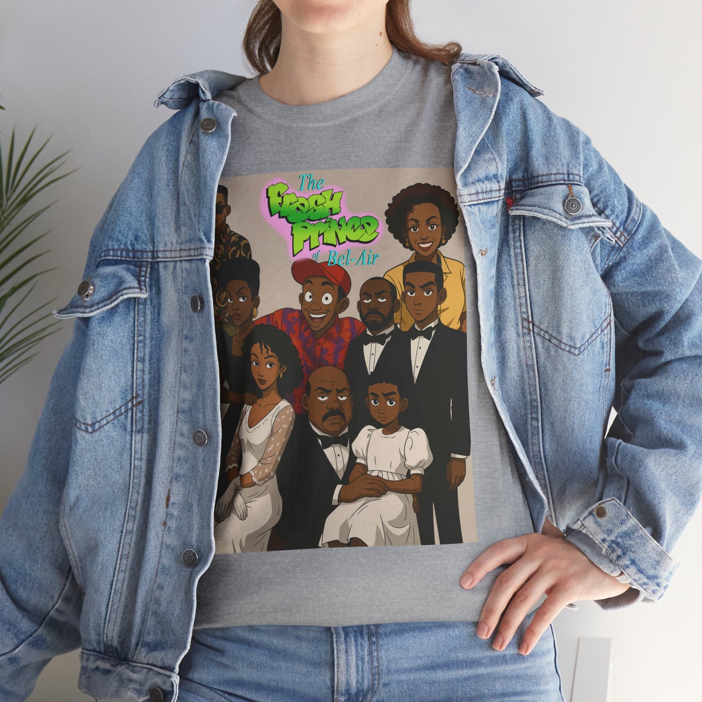 The Fresh Prince Unisex Heavy Cotton Tee - Nostalgic Cartoon Graphic Shirt