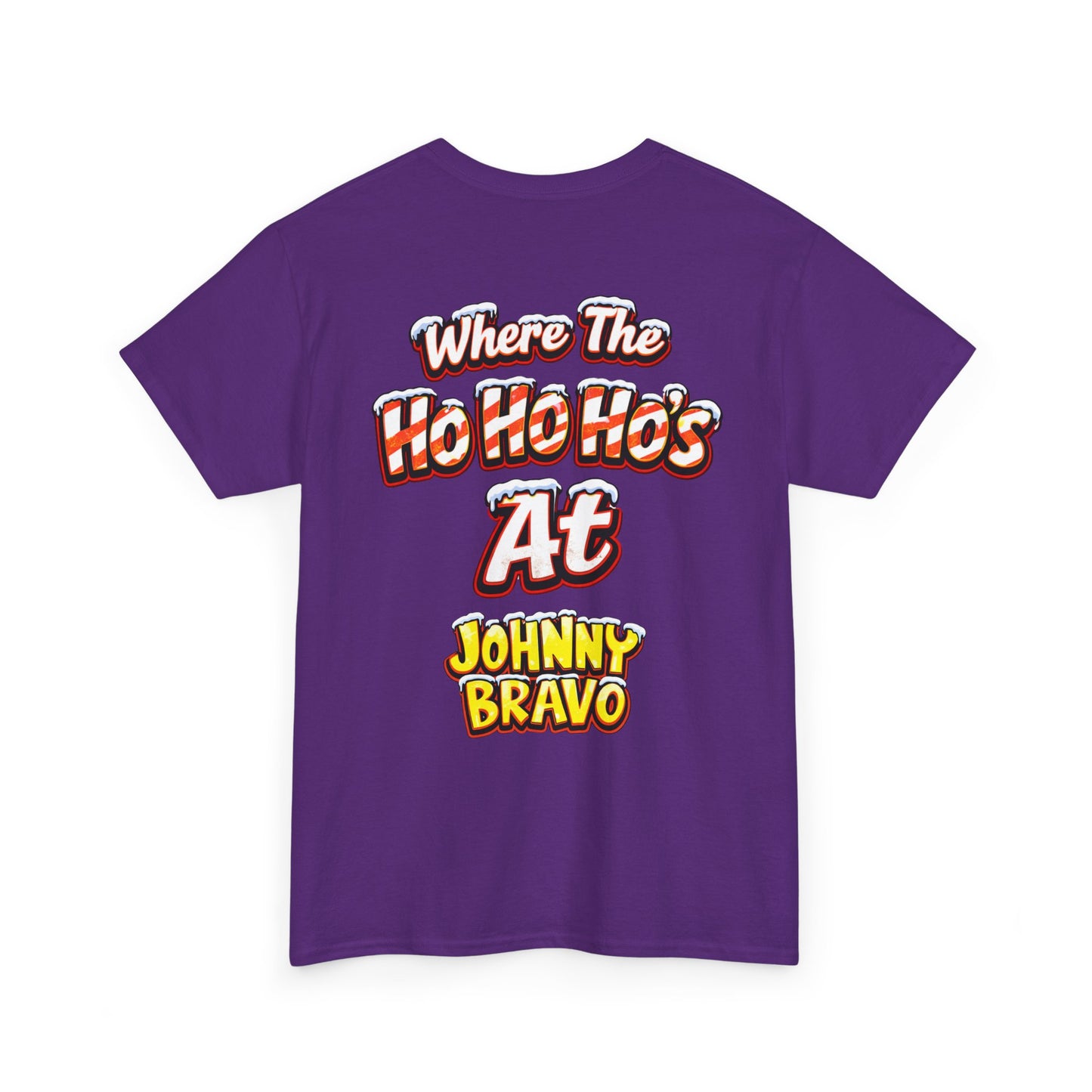 Johnny B 'Sleighin' Hearts' Christmas Tee — 'Where The Ho Ho Hos At' Holiday T-Shirt
