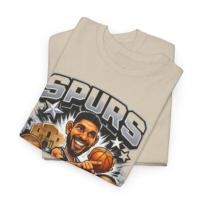 Spurs Legends T-Shirt — Parker, Duncan & Ginobili Cartoon Basketball Tee