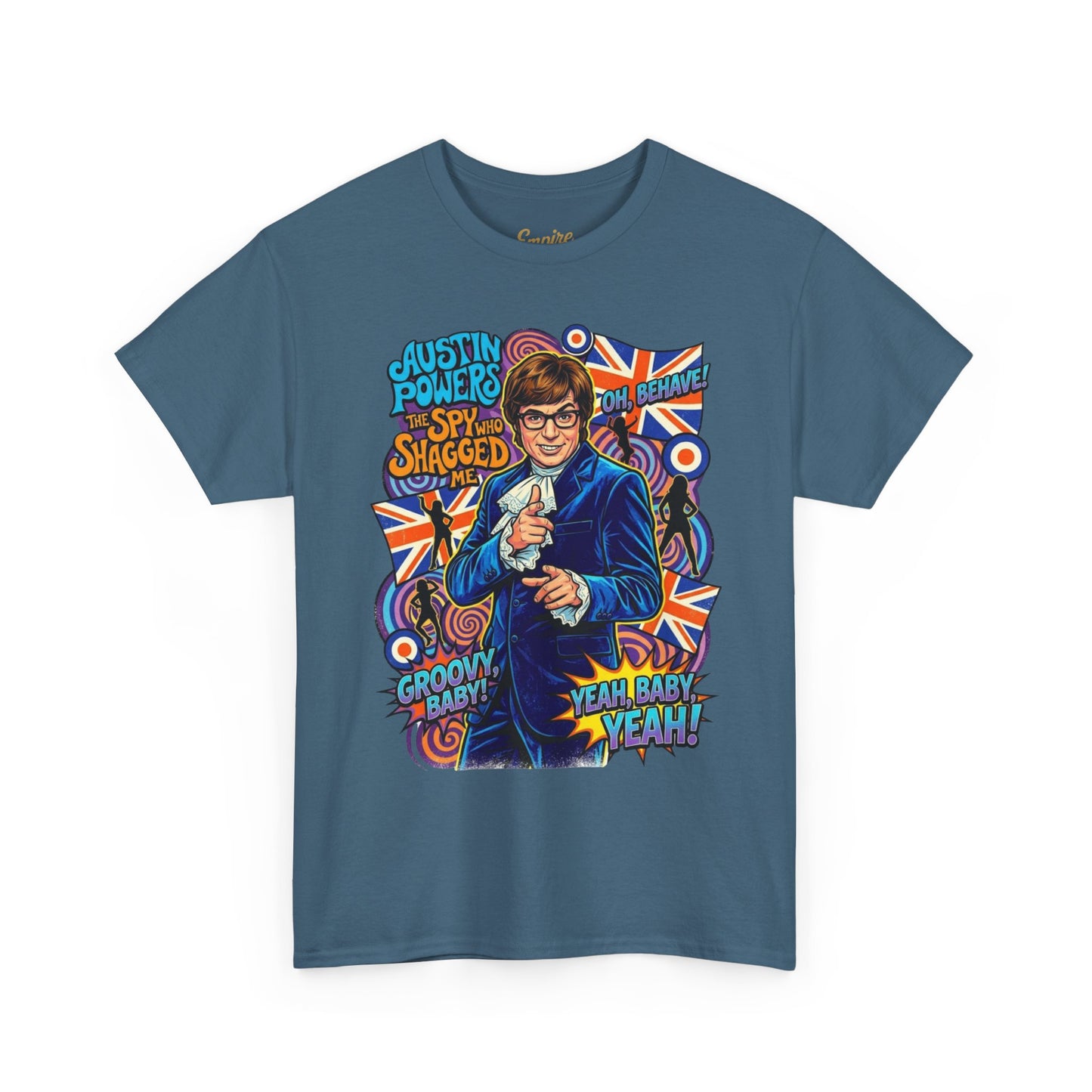 Austin Powers Retro Graphic Tee — "Yeah Baby!" Psychedelic 60s Pop Art T-Shirt