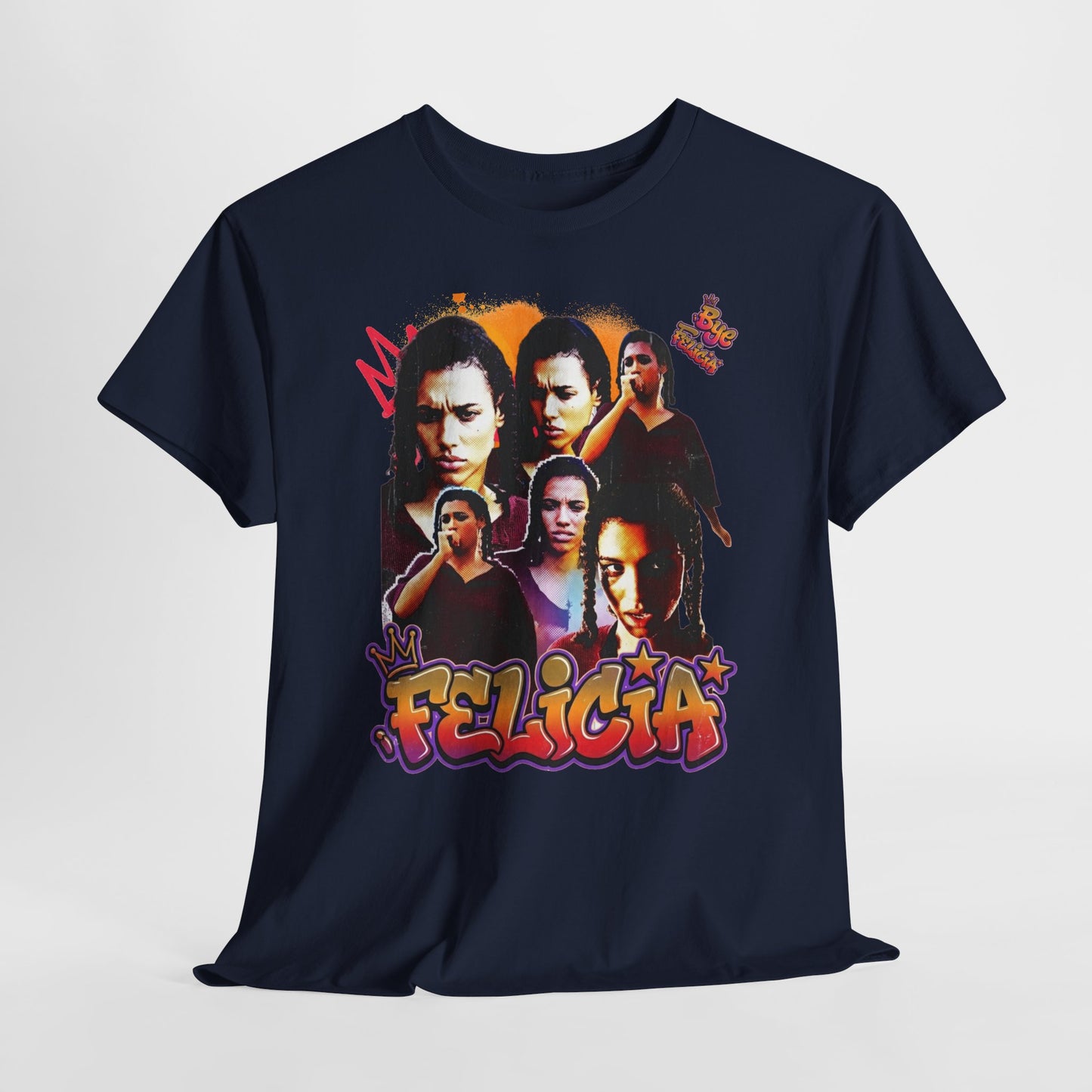Bye Felicia Graphic Tee — Retro Movie Collage Portrait T-Shirt