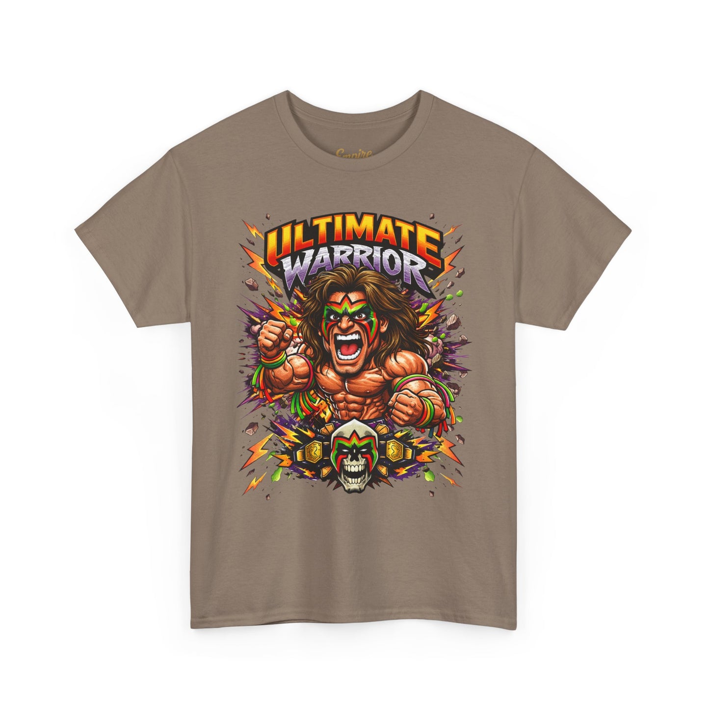 Ultimate Warrior Graphic Tee — Retro Wrestling Mascot T-Shirt