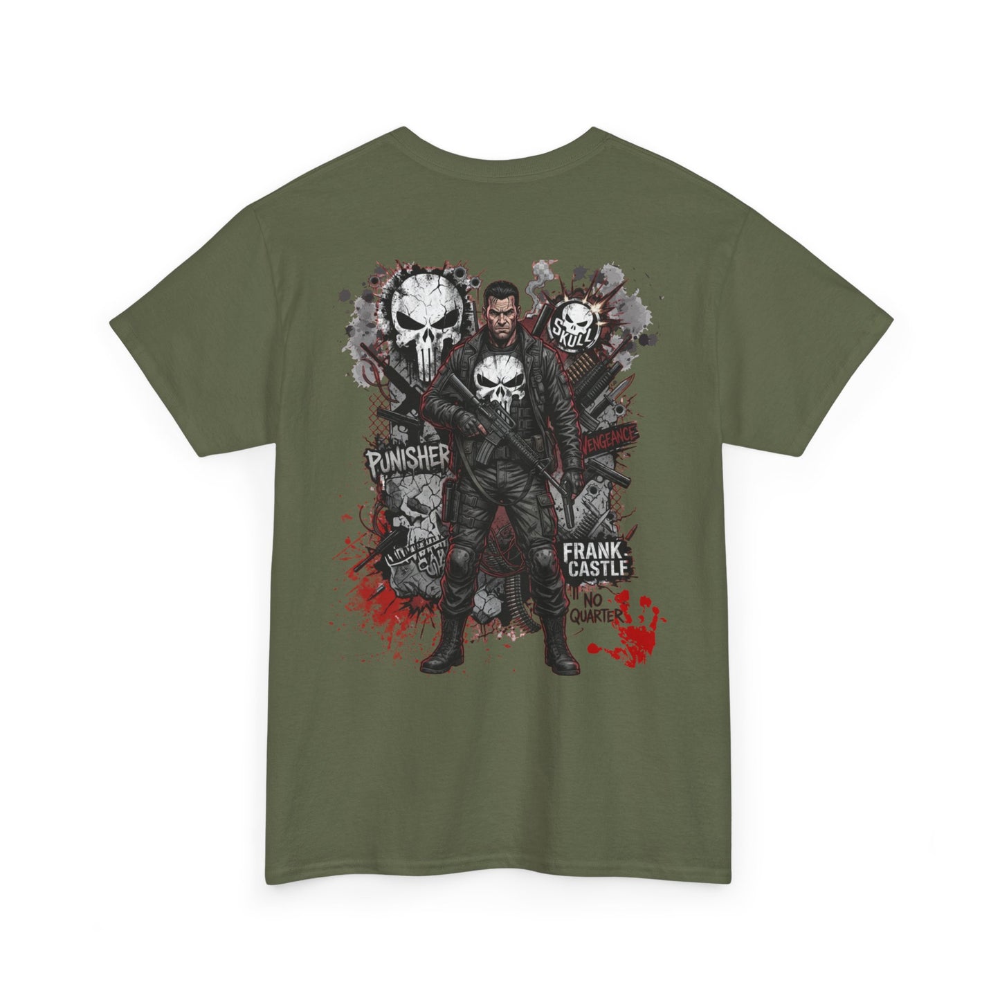 Punisher Graphic Tee — Frank Castle Skull Art Backprint