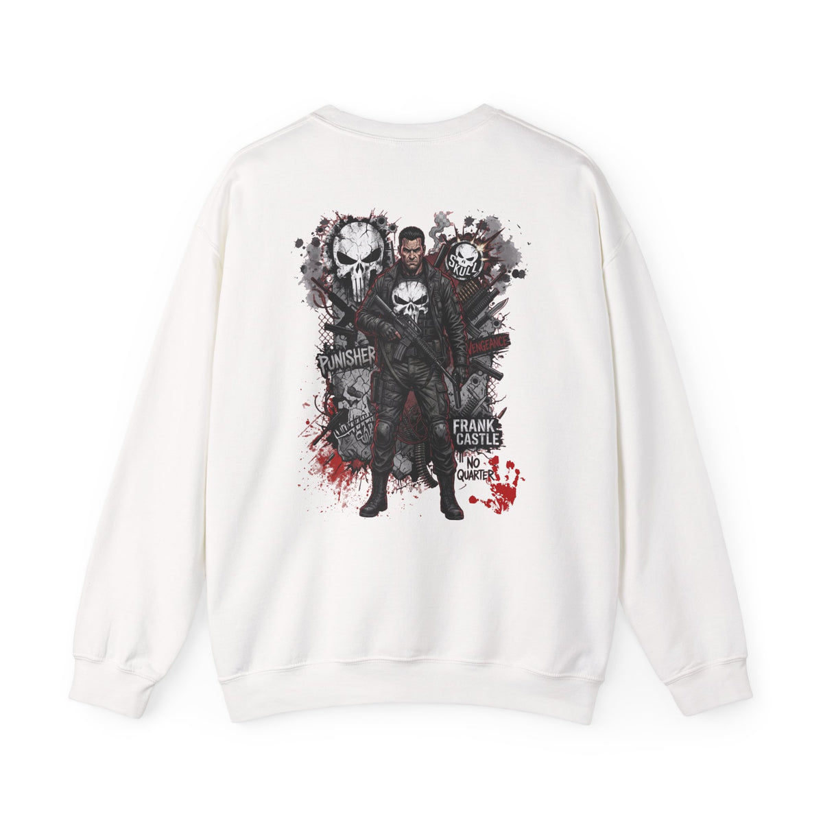 Punisher Graphic Crewneck Sweatshirt — Frank Castle Skull Design