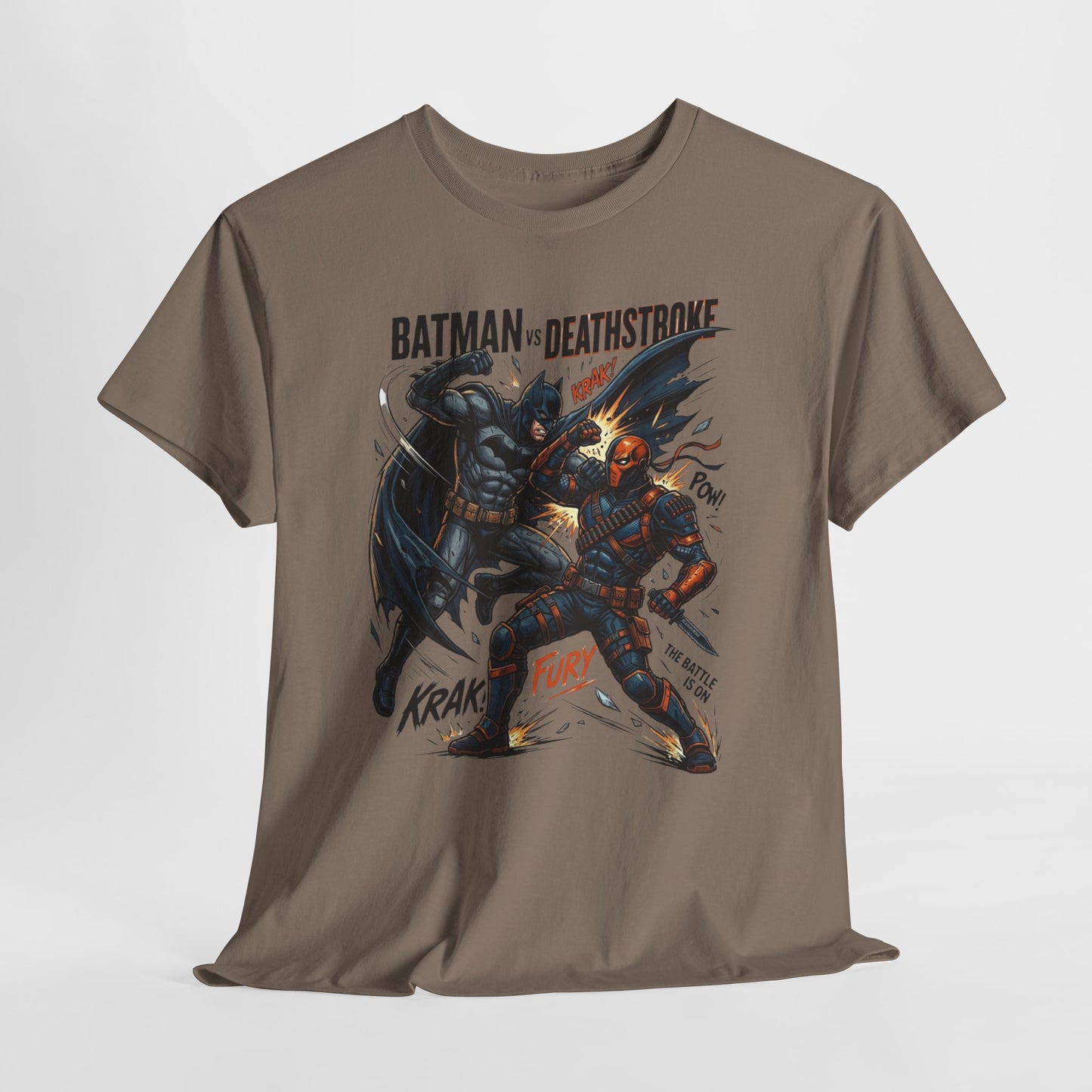 Batman vs Deathstroke Graphic Tee — Vintage Comic Fight Design