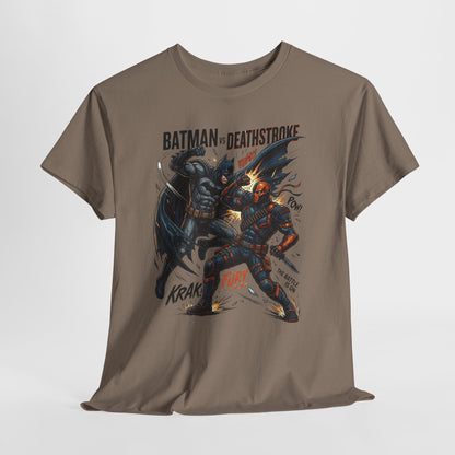 Batman vs Deathstroke Graphic Tee — Vintage Comic Fight Design