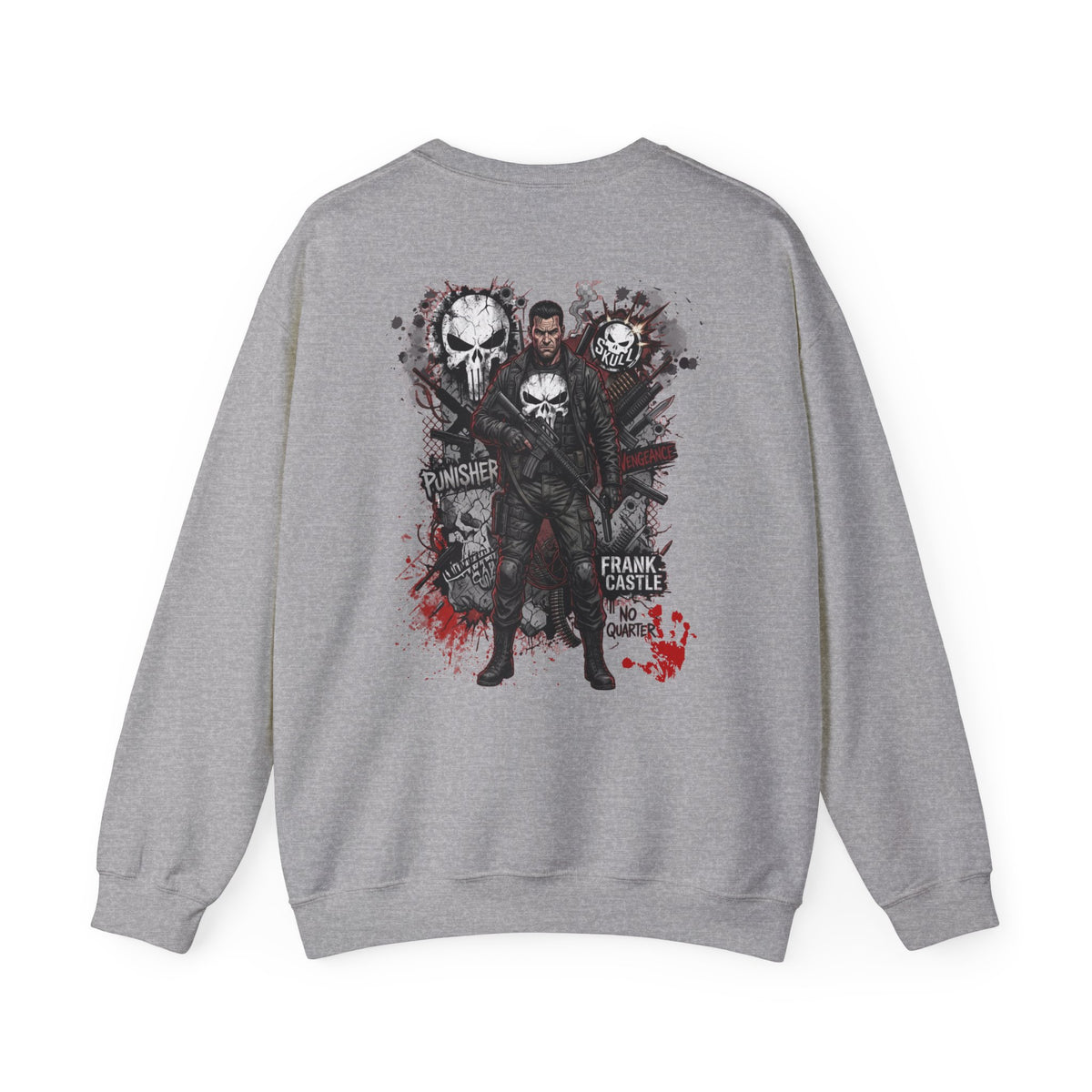 Punisher Graphic Crewneck Sweatshirt — Frank Castle Skull Design